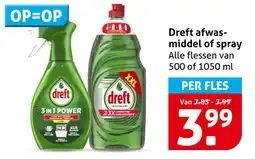 Hoogvliet Dreft Afwasmiddel of Spray aanbieding