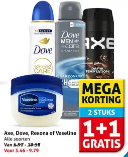 Hoogvliet Axe, Dove, Rexona of Vaseline aanbieding