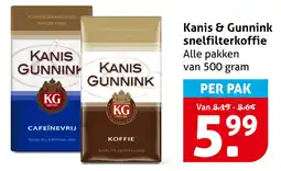 Hoogvliet Kanis & Gunnink Snelfilterkoffie aanbieding