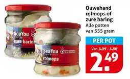 Hoogvliet Ouwehand rolmops of zure haring aanbieding