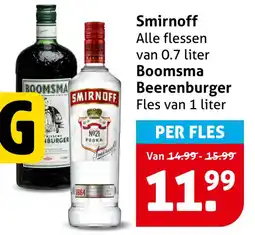 Hoogvliet Smirnoff of Boomsma Beerenburger aanbieding