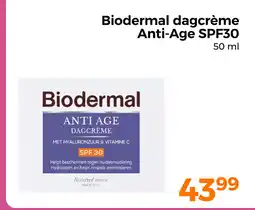 Trekpleister Biodermal dagcrème anti-age SPF30 aanbieding