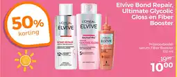 Trekpleister Elvive bond repair, ultimate glycolic gloss en fiber booster aanbieding