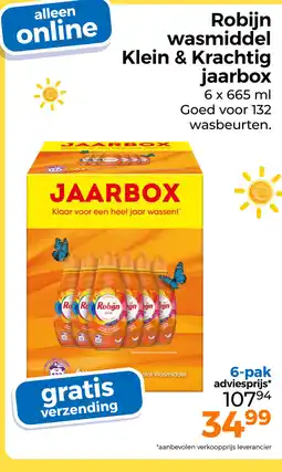 Trekpleister Robijn wasmiddel Klein & Krachtig jaarbox aanbieding
