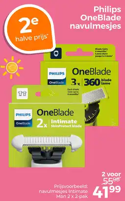 Trekpleister Philips oneblade navulmesjes aanbieding