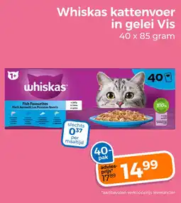 Trekpleister Whiskas kattenvoer in gelei Vis aanbieding