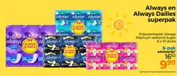 Trekpleister Always en always dailies superpak aanbieding
