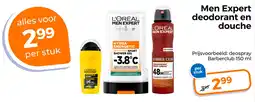 Trekpleister Men expert deodorant en douche aanbieding