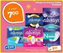 Trekpleister Always en always dailies enkelpak aanbieding