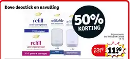 Kruidvat Dove deostick en navulling aanbieding