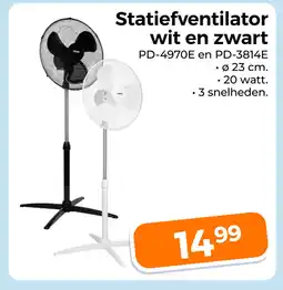 Trekpleister Statiefventilator wit en zwart aanbieding
