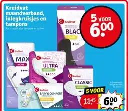 Kruidvat Kruidvat maandverband, inlegkruisjes en tampons aanbieding