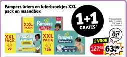 Kruidvat Pampers luiers en luierbroekjes XXL pack en maandbox aanbieding