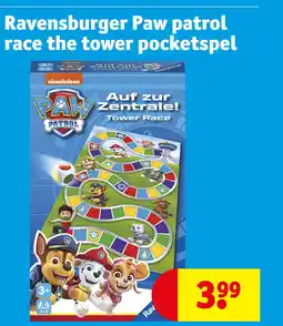 Kruidvat Ravensburger Paw patrol race the tower pocketspel aanbieding