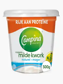 Flink Campina Magere kwark naturel 500gr -10% aanbieding
