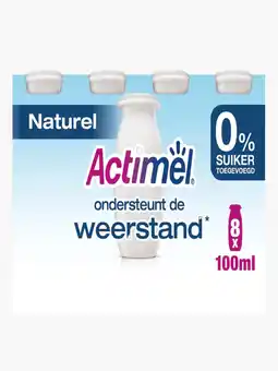 Flink Actimel Drinkyoghurt naturel 0% 8x125ml -10% aanbieding