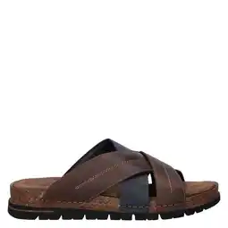 Wehkamp Nelson leren slippers bruin aanbieding