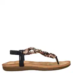 Wehkamp Dolcis sandalen met kralen en panterprint - zwart/cognac aanbieding