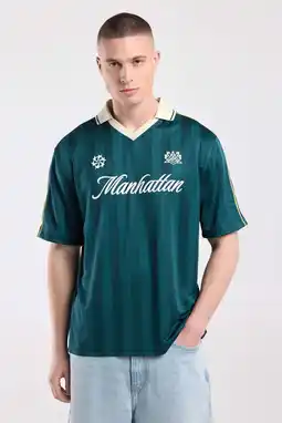 Wehkamp America Today relaxed fit T-shirt met print - groen aanbieding