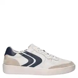 Wehkamp Cafe Moda leren sneakers - wit/blauw aanbieding