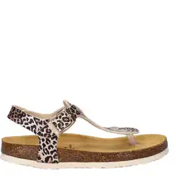 Wehkamp Nelson Kids imitatieleren sandalen met panterprint - beige/zwart aanbieding