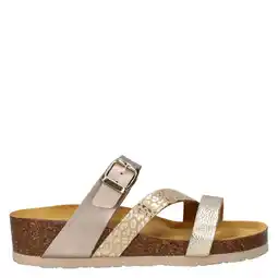 Wehkamp Nelson imitatieleren leren slippers taupe aanbieding