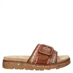 Wehkamp Marco Tozzi slippers met profielzool - cognac aanbieding