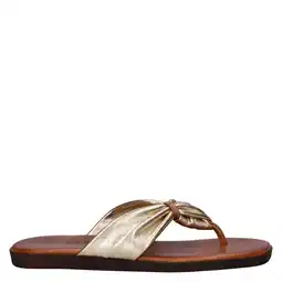 Wehkamp Nelson imitatieleren teenslippers - goud aanbieding