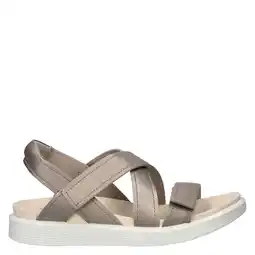 Wehkamp Ecco Soft leren sandalen goud aanbieding