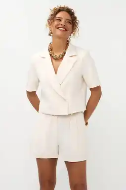 Wehkamp Ydence cropped blazer ecru aanbieding