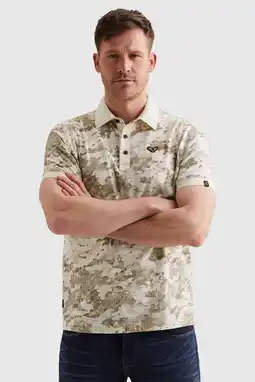 Wehkamp PME Legend regular fit camouflage polo - beige aanbieding