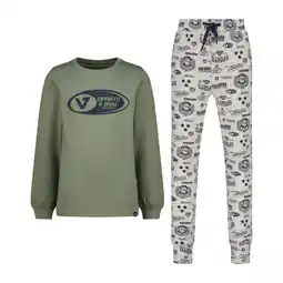 Wehkamp Vingino pyjama met all over print olijfgroen aanbieding