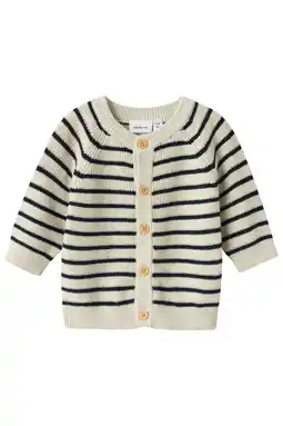 Wehkamp NAME IT BABY vest beige grof gebreid aanbieding