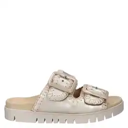 Wehkamp Gabor leren slippers met profielzool goud aanbieding