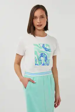 Wehkamp Esqualo T-shirt ecru aanbieding