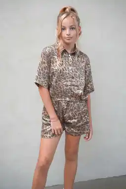 Wehkamp Like Flo Young blouse met panterprint bruin aanbieding