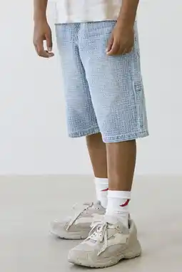 Wehkamp NAME IT KIDS geruite short light blue denim aanbieding