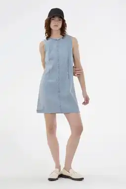 Wehkamp Modström spijkerjurk light blue denim aanbieding