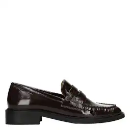 Wehkamp POSH by Poelman Bella lakleren loafers met blokhak bordeaux aanbieding