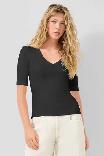 Wehkamp QS T-shirt zwart aanbieding