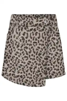 Wehkamp KIDS ONLY GIRL skort met panterprint beige aanbieding