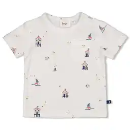 Wehkamp Feetje T-shirt Seaside Happiness ecru/blauw aanbieding