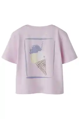 Wehkamp NAME IT MINI T-shirt met backprint lichtroze aanbieding