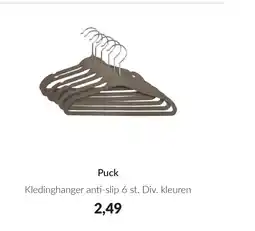 Babypark Puck kledinghanger anti-slip 6 st. aanbieding