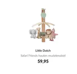 Babypark Little dutch safari friends houten muziekmobiel aanbieding