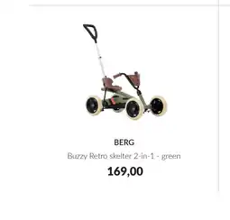 Babypark Berg buzzy retro skelter 2-in-1 green aanbieding