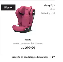 Babypark Recaro axion 1 autostoel aanbieding
