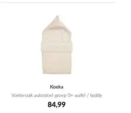 Babypark Koeka Voetenzak autostoel groep 0+ wafel / teddy aanbieding