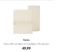 Babypark Koeka faro ruffle set laken en hoeslaken aanbieding