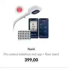 Babypark Nanit pro camera babyfoon met app + floor stand aanbieding